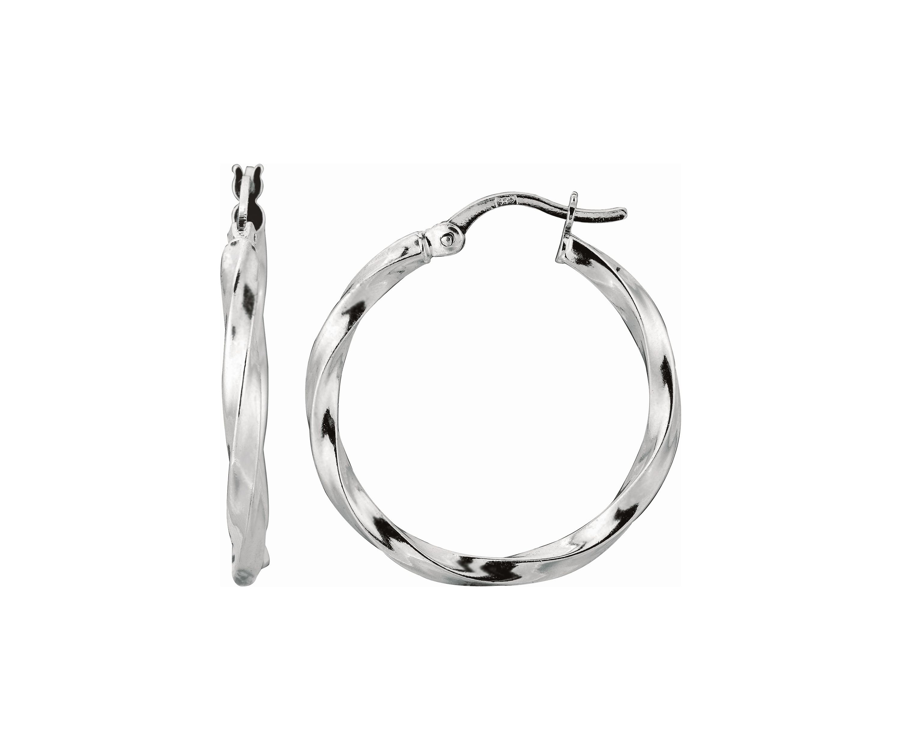 Sterling Silver Stampato Hoop Earring