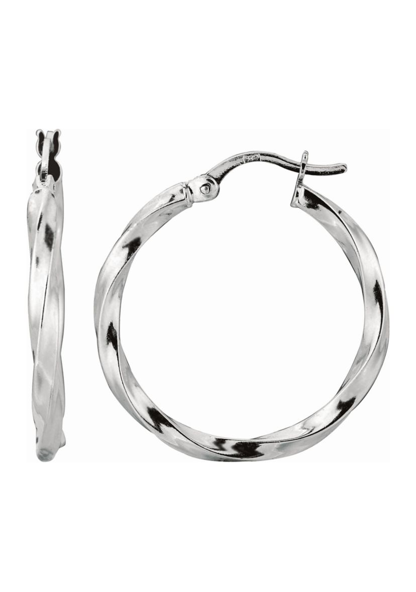 Sterling Silver Stampato Hoop Earring