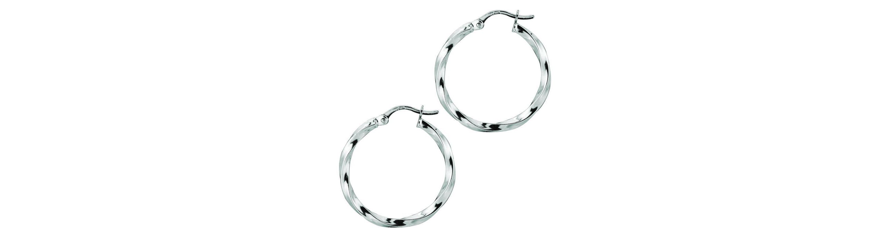 Sterling Silver Stampato Hoop Earring