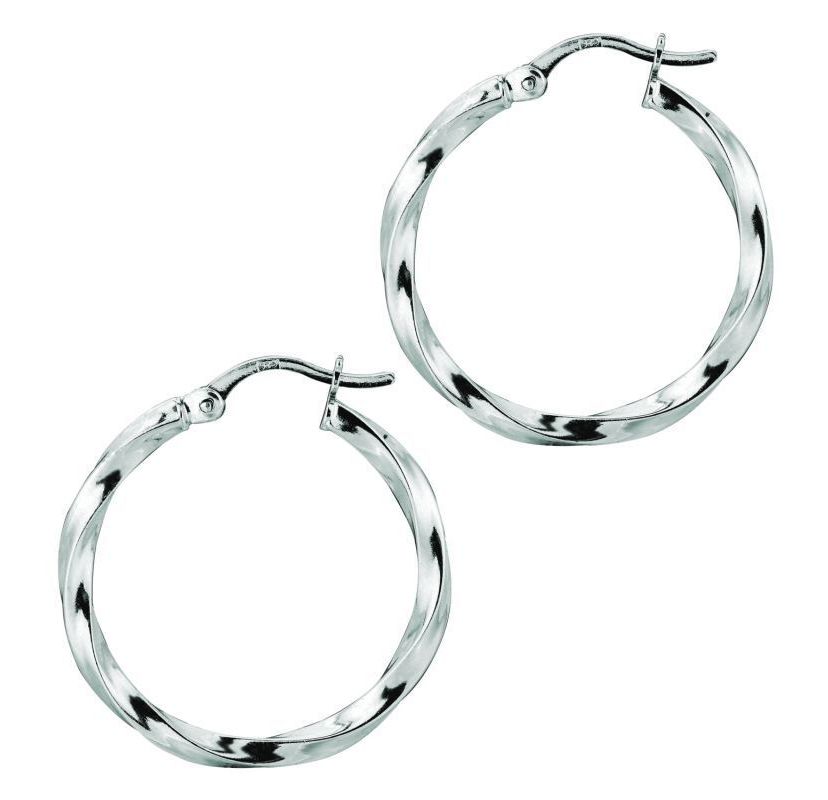 Sterling Silver Stampato Hoop Earring