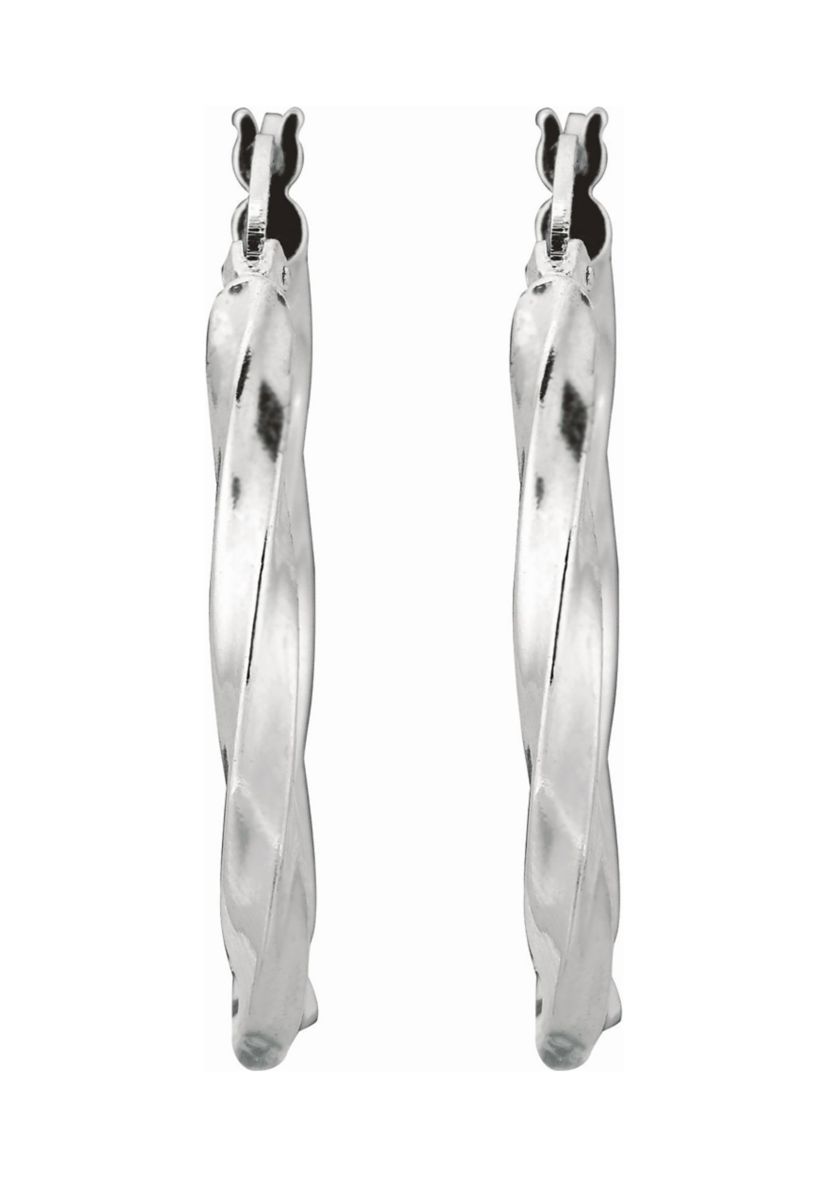 Sterling Silver Stampato Hoop Earring