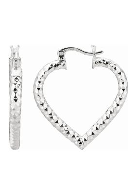 Sterling Silver Heart Hoop Earring