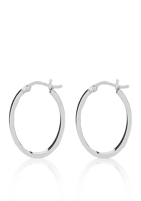 Belk & Co. Sterling Silver Oval Hoop Earrings