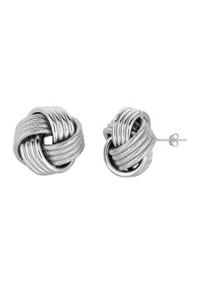 Sterling Silver Love Knot Post Earring