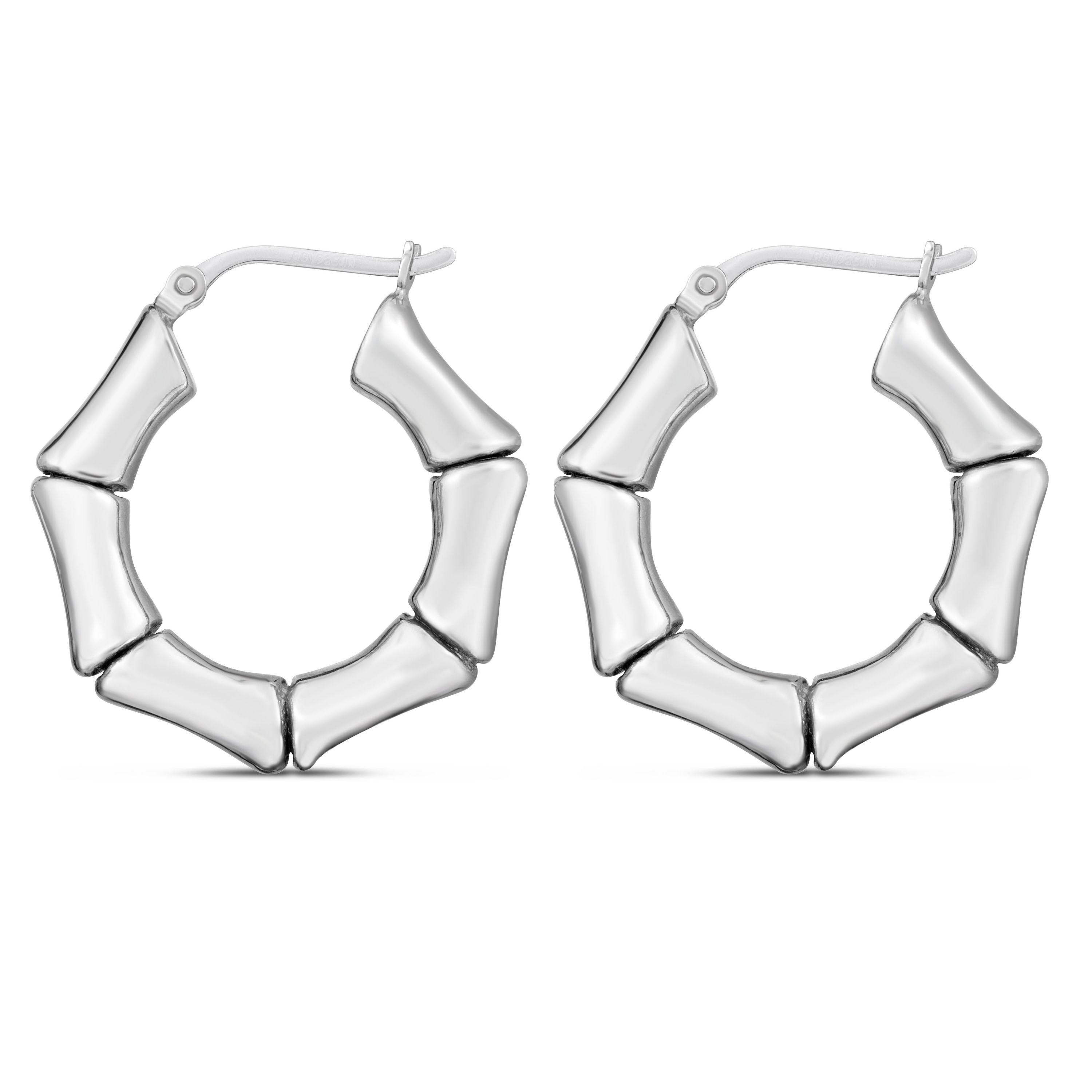 Sterling Silver Bamboo Hoop