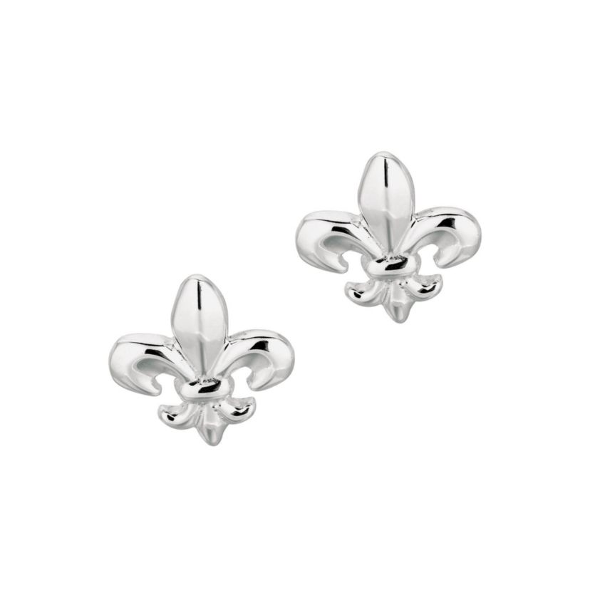 Sterling Silver Fleur De Lis Post Earring