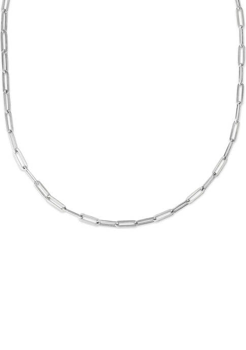 Belk & Co. Sterling Silver Flat Paperclip Necklace