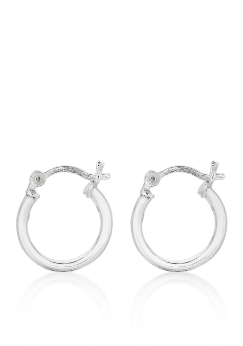 Sterling Silver Round Hoop Earrings