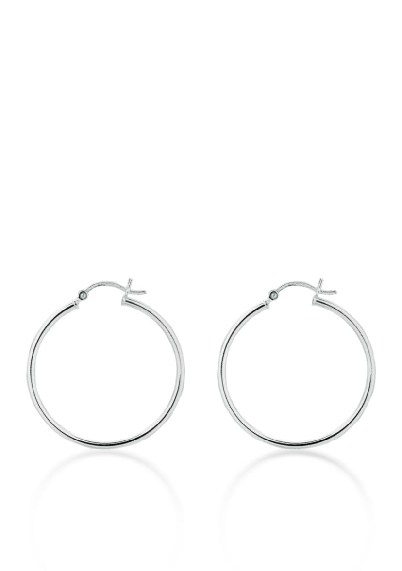 Sterling Silver Round Hoop Earrings