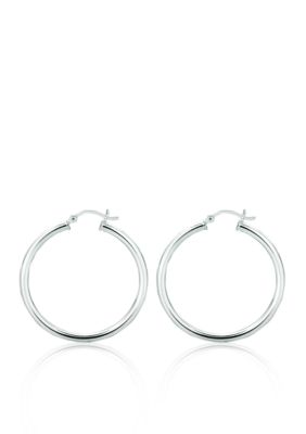 Angelica Sterling Silver Hoop Earrings, Grey
