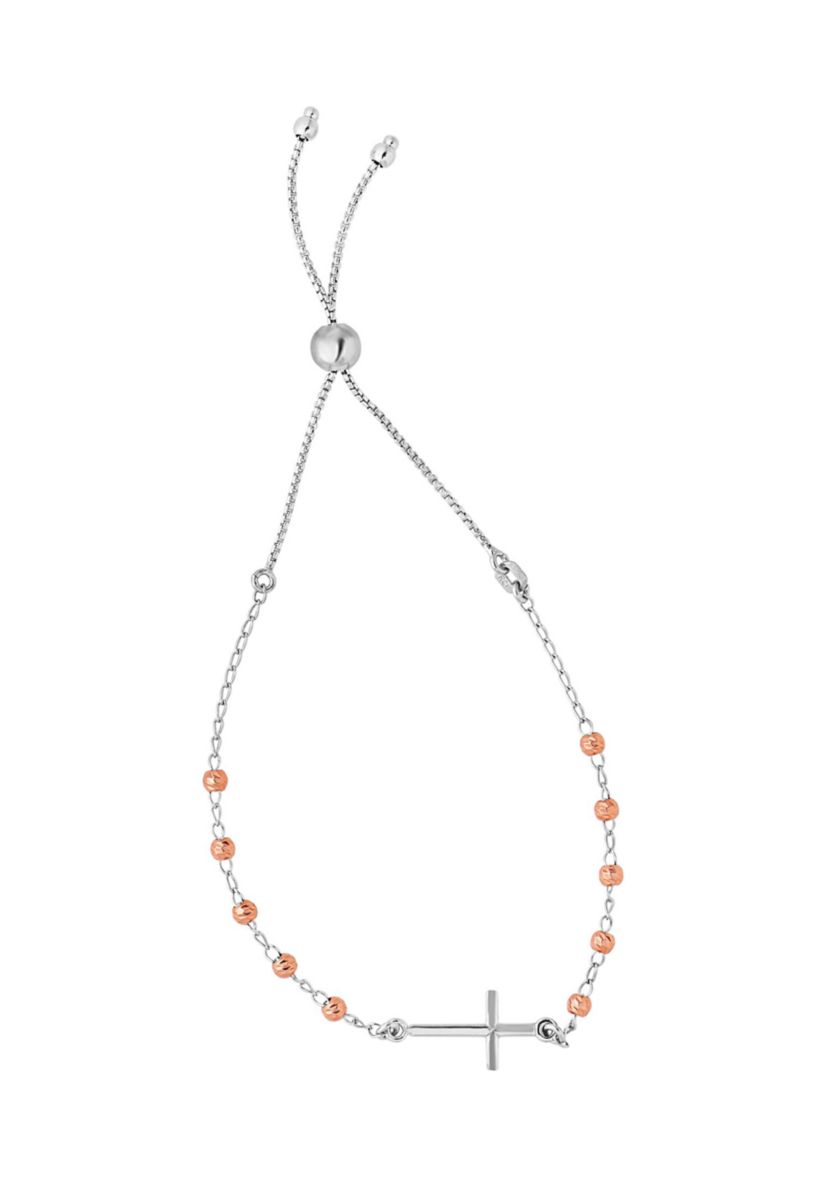 Sterling Silver Cross Bolo Bracelet