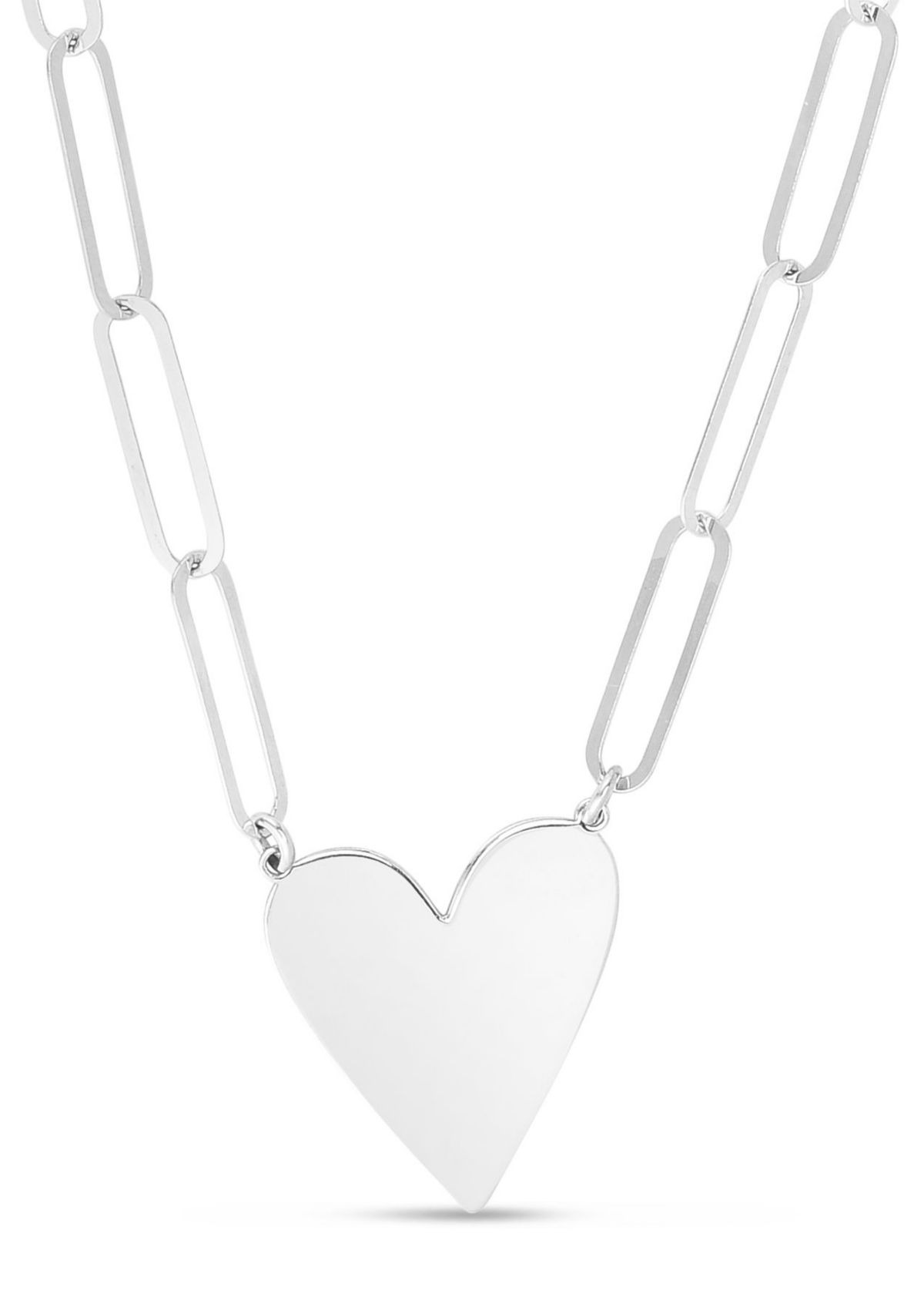 S/S Heart Paperclip Necklace