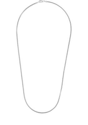Belk & Co Men's Box Chain Necklace, Silver