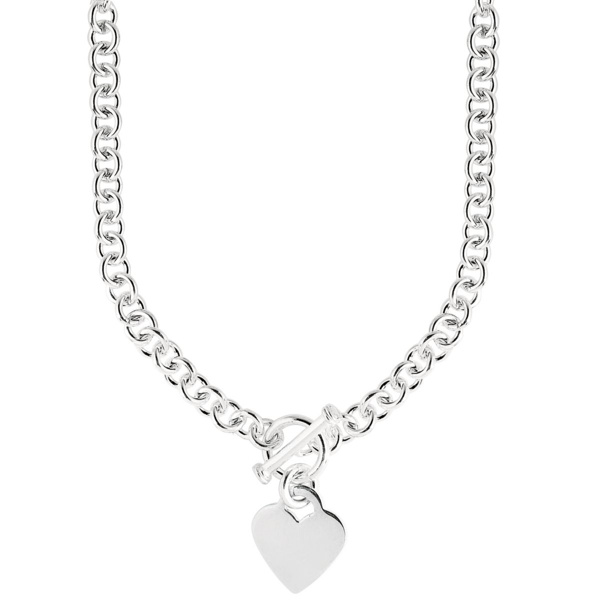 Sterling Silver Heart Toggle Bracelet