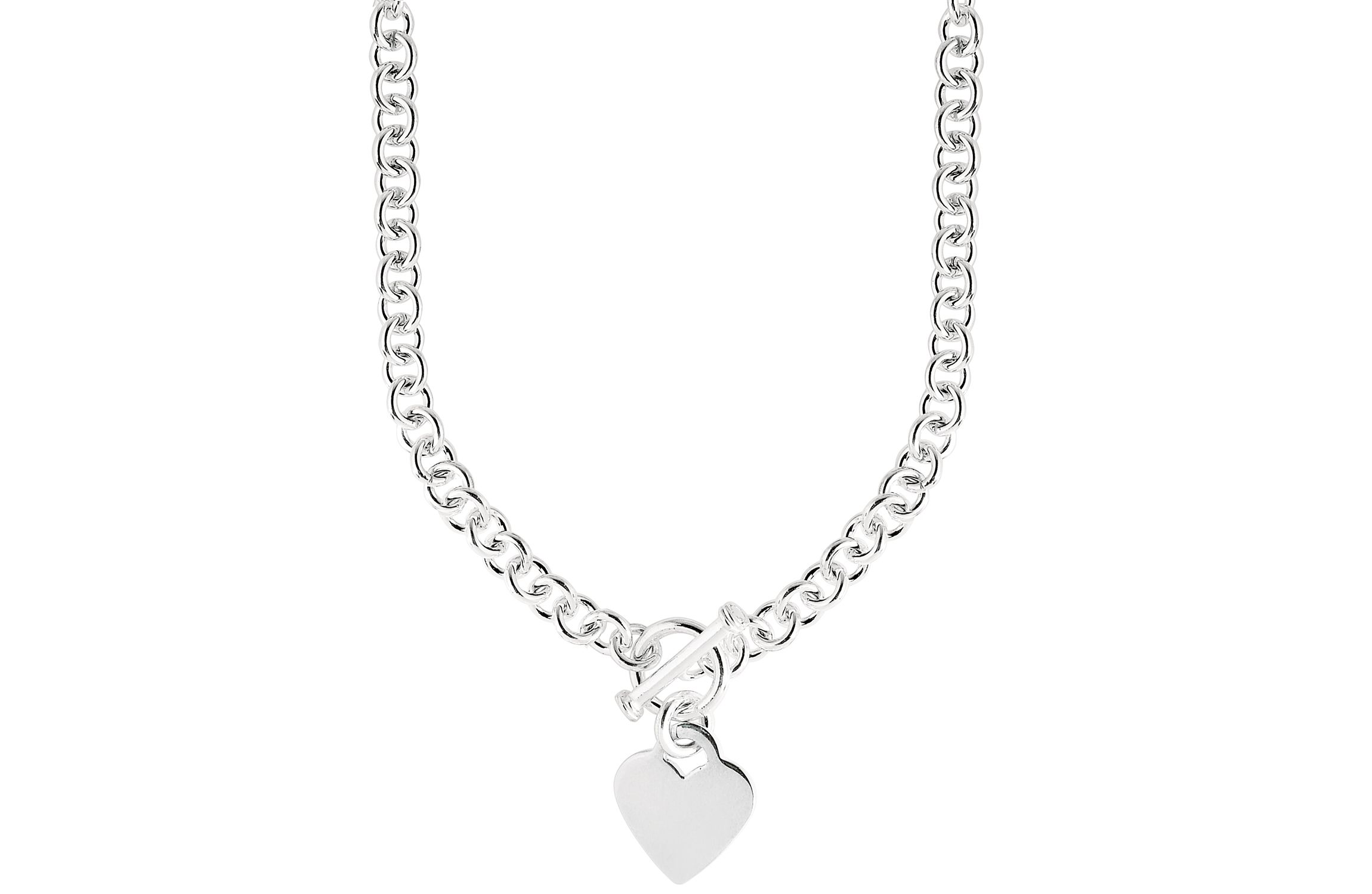 Sterling Silver Heart Toggle Bracelet