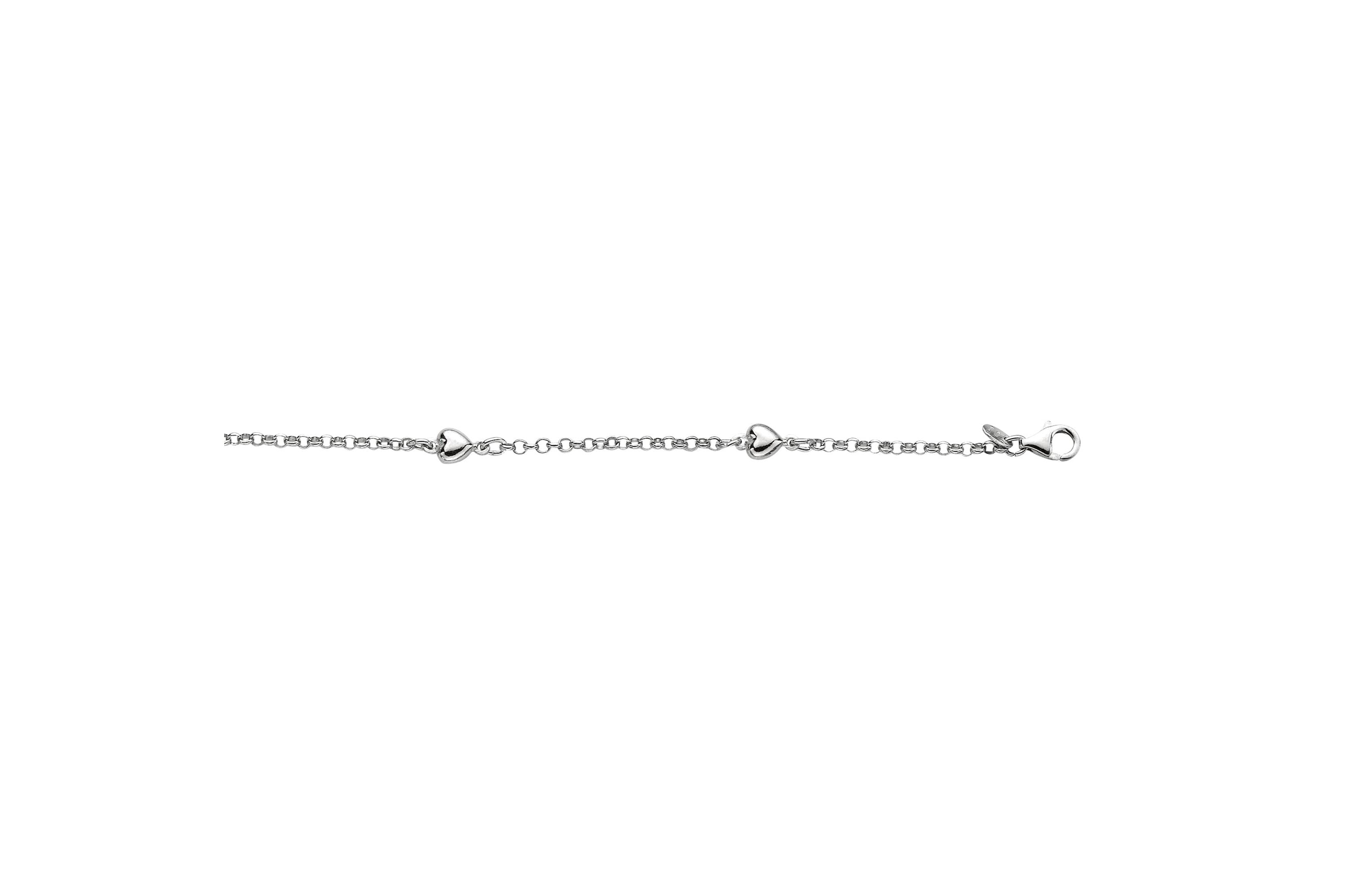 S/S STATIONED HEART ANKLET
