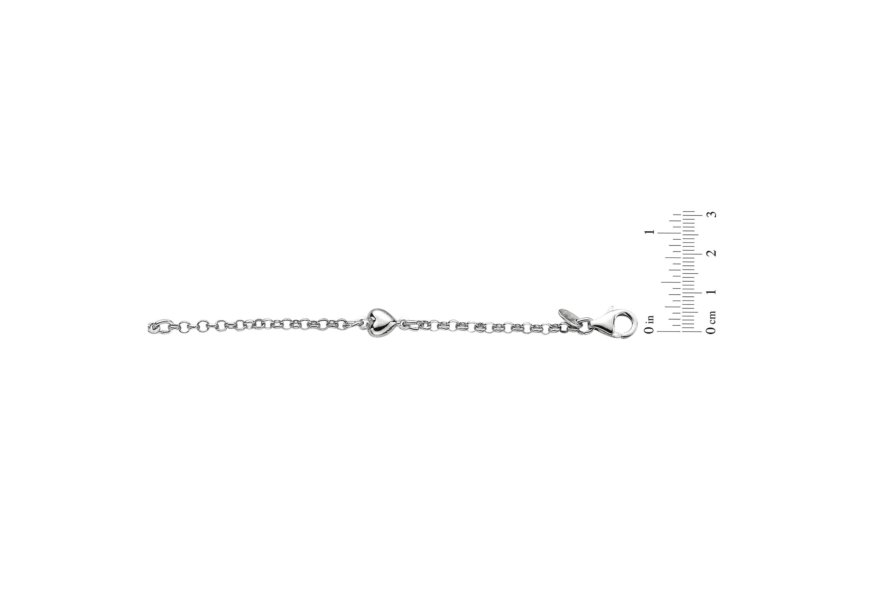 S/S STATIONED HEART ANKLET