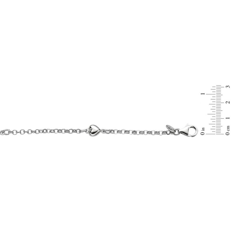 S/S STATIONED HEART ANKLET