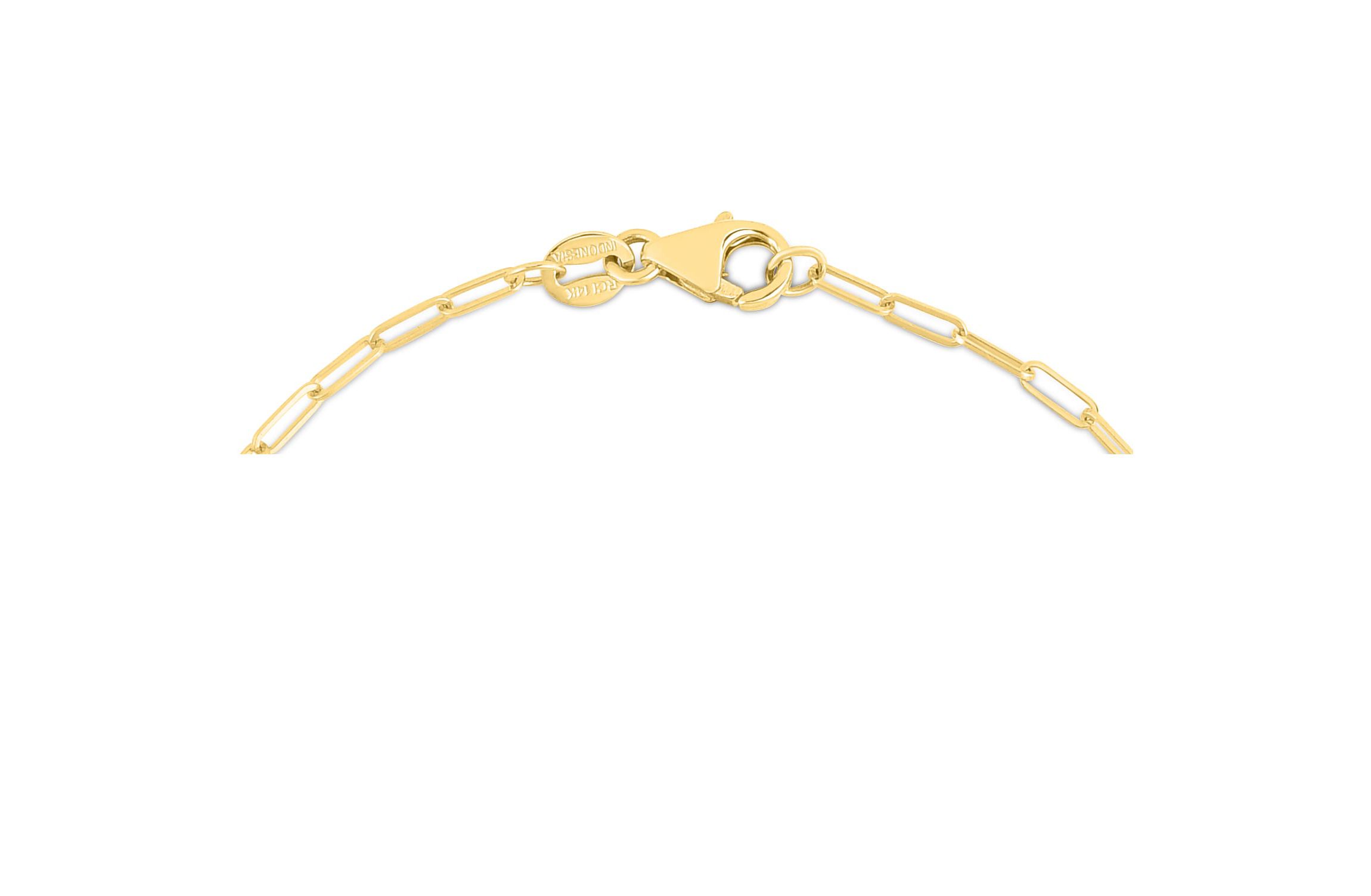 14K Yellow Gold  Paperclip Bracelet With Multiple Stones