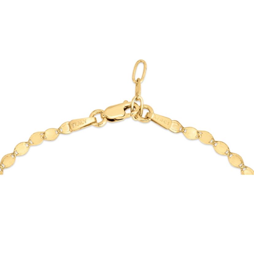 14Ky Mirror Bracelet With Amethyst