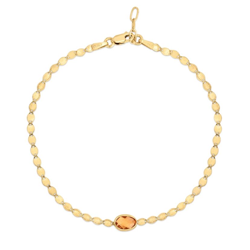 14Ky Mirror Bracelet With Citrine