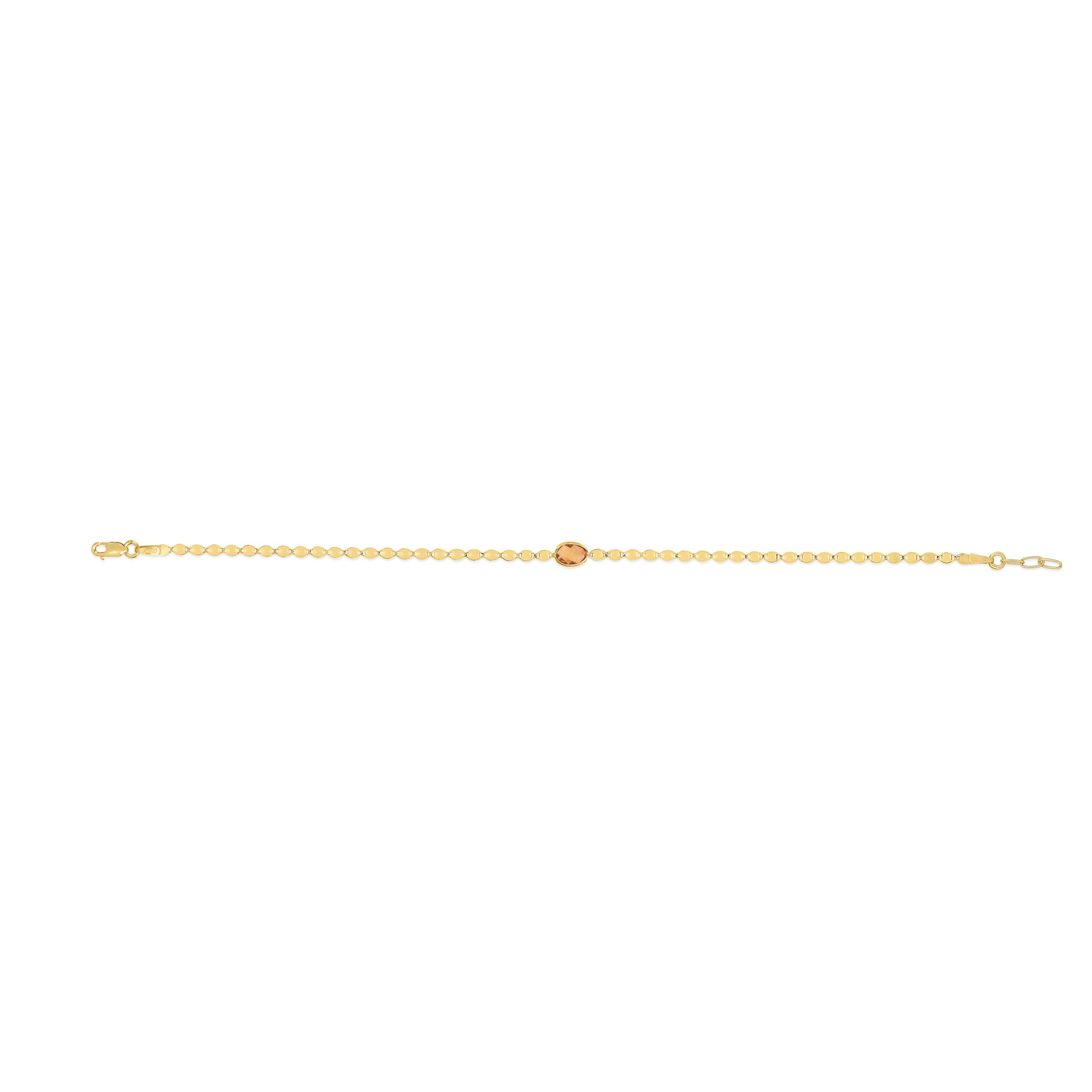 14Ky Mirror Bracelet With Citrine