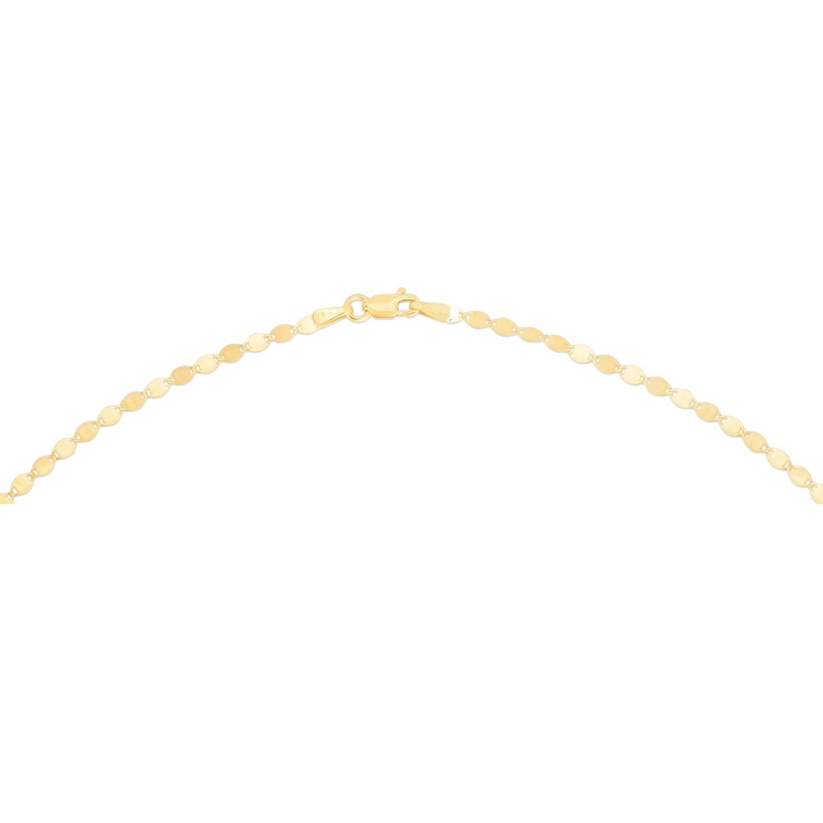 14Ky Mirror Necklace With Oval Citrine