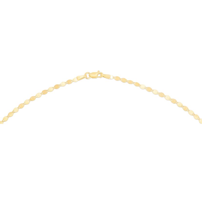 14Ky Mirror Necklace With Oval Citrine