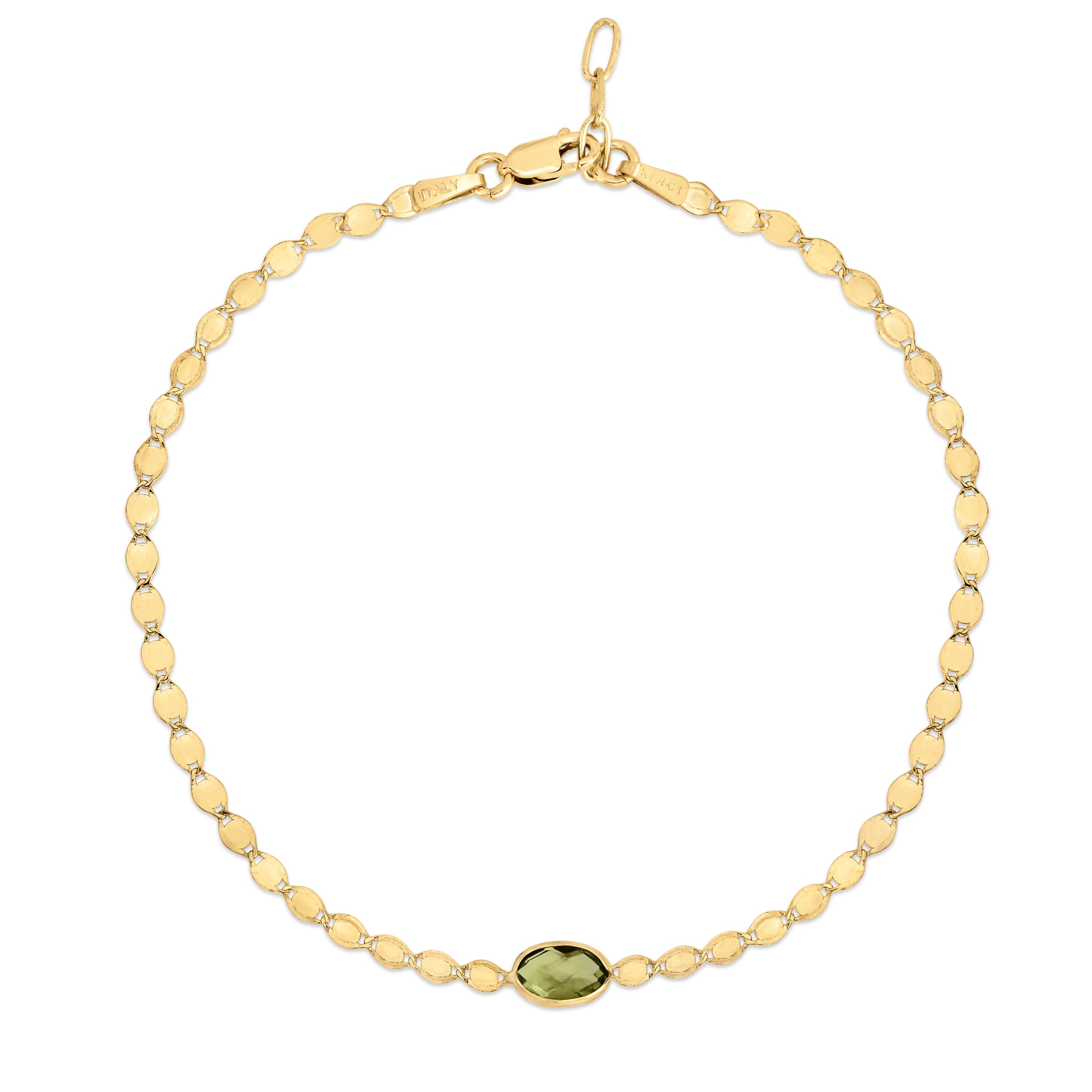 14Ky Mirror Bracelet With Peridot