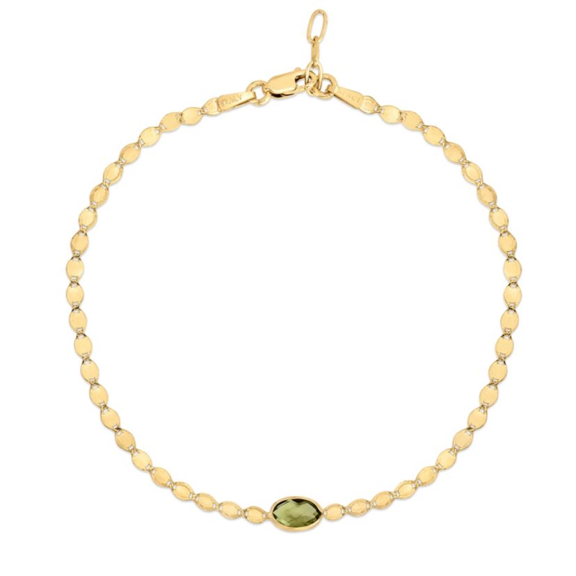 14Ky Mirror Bracelet With Peridot