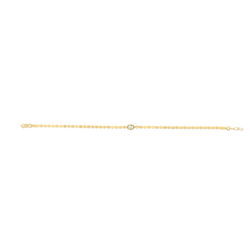 14Ky Mirror Bracelet With Peridot