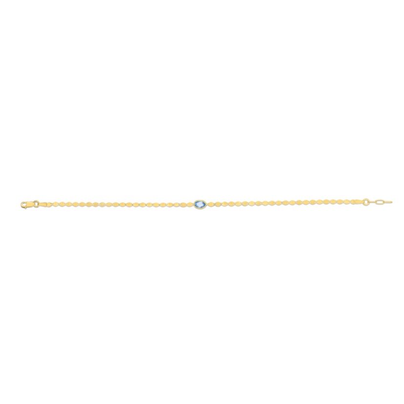 14Ky Mirror Bracelet With Blue Topaz