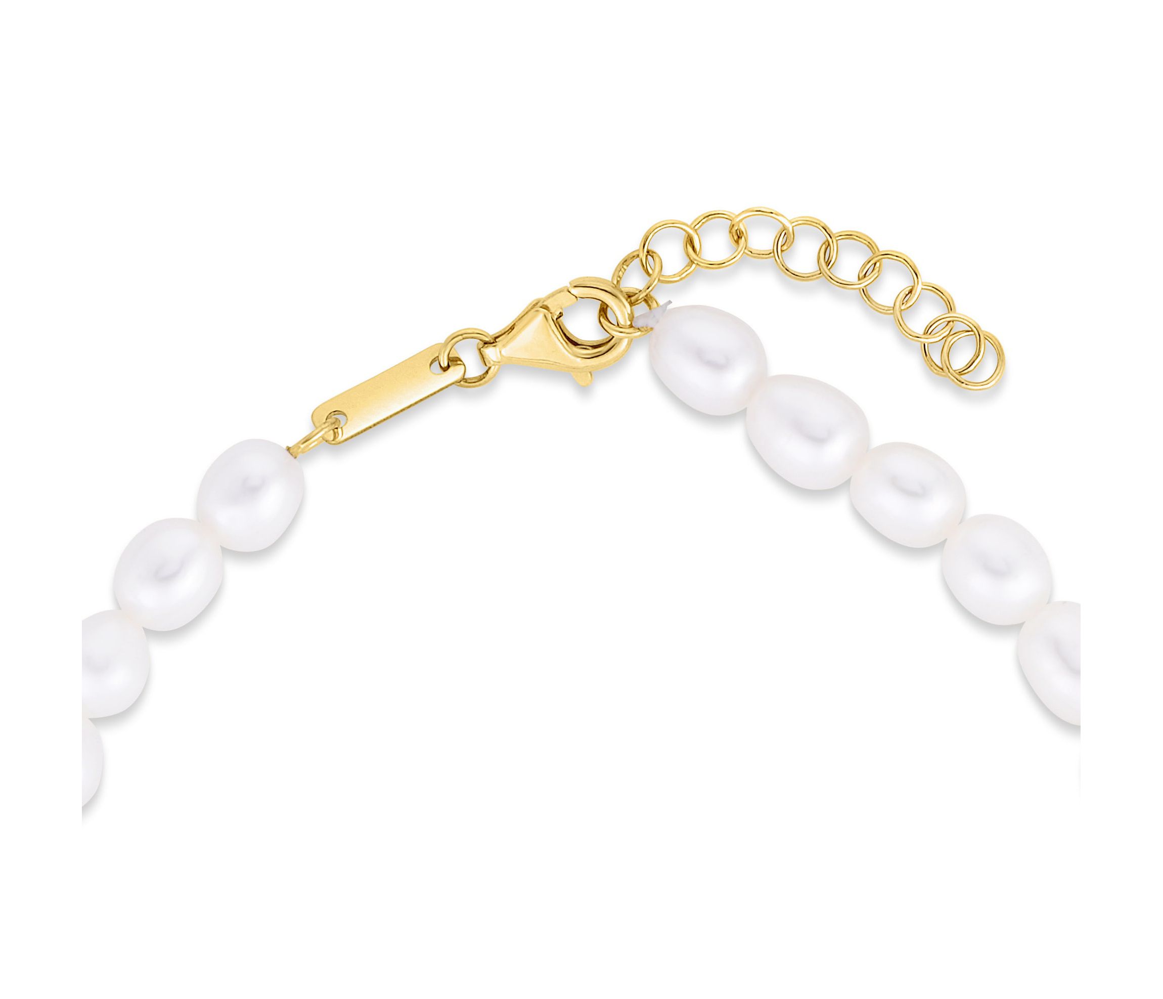 14K Yellow Gold  Pearl Bracelet With Heart