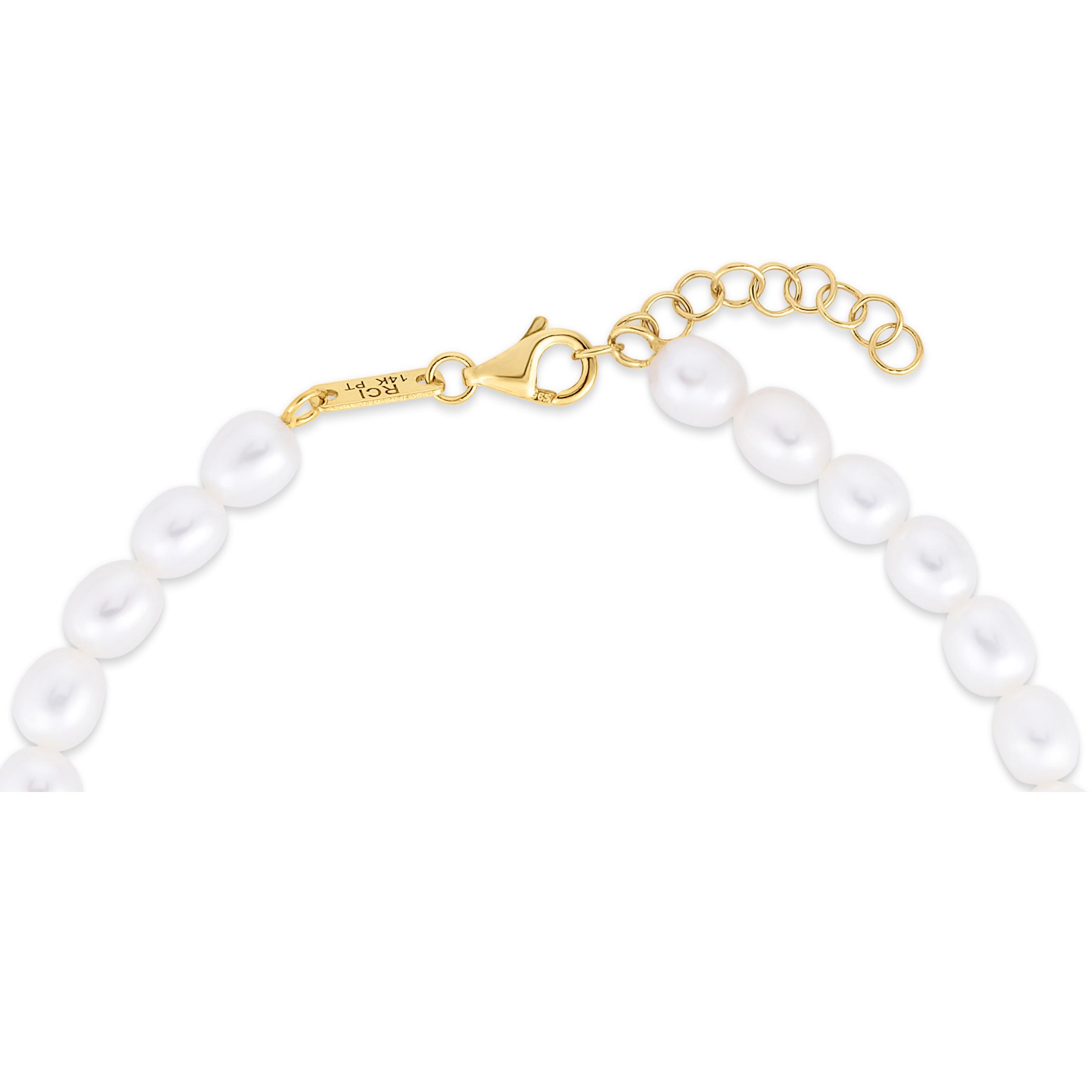 14Ky Fresh Water Pearl Bracelet With Heart