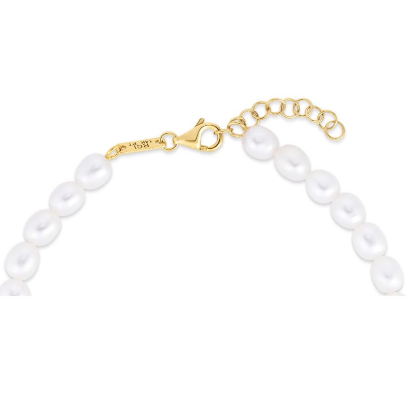 14Ky Fresh Water Pearl Bracelet With Heart