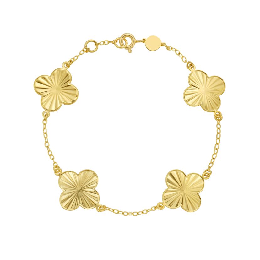 14K Clover Bracelet w/ Spring Ring Clasp