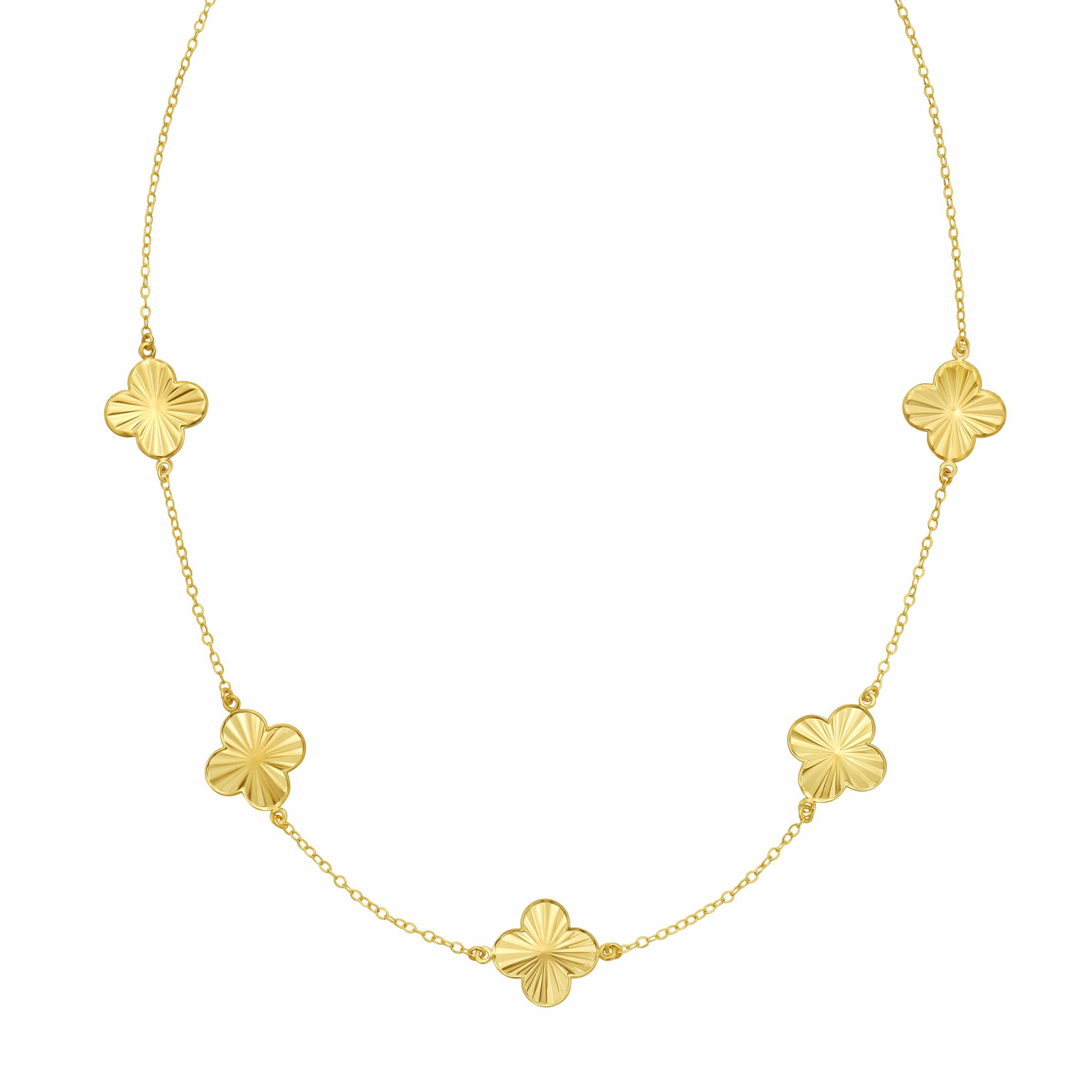 14K Clover Bracelet w/ Spring Ring Clasp