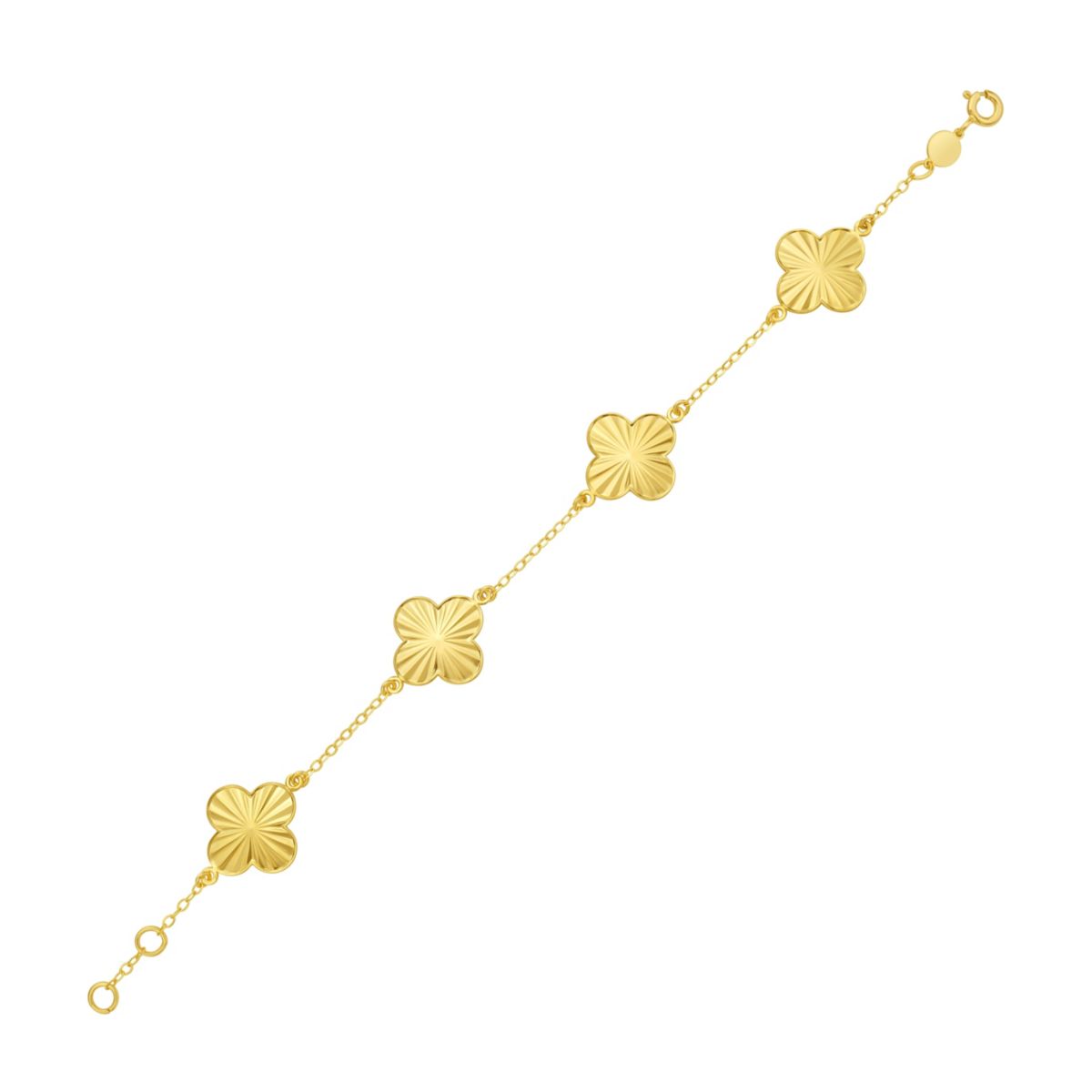 14K Clover Bracelet w/ Spring Ring Clasp