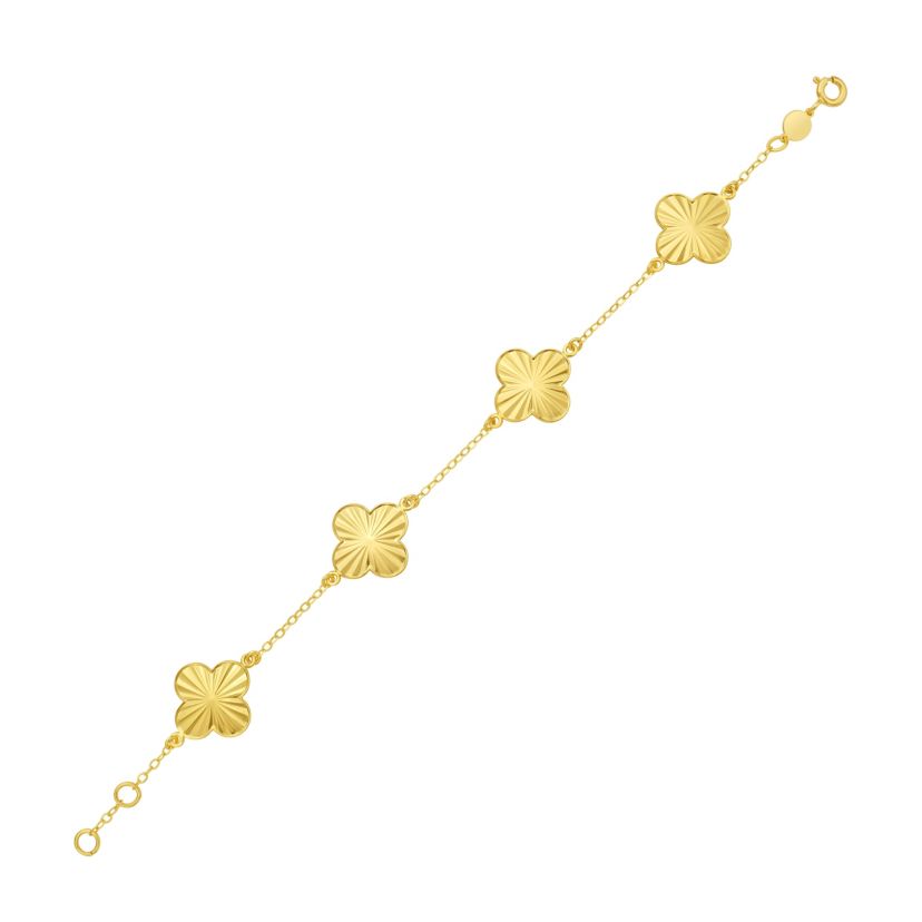 14K Clover Bracelet w/ Spring Ring Clasp