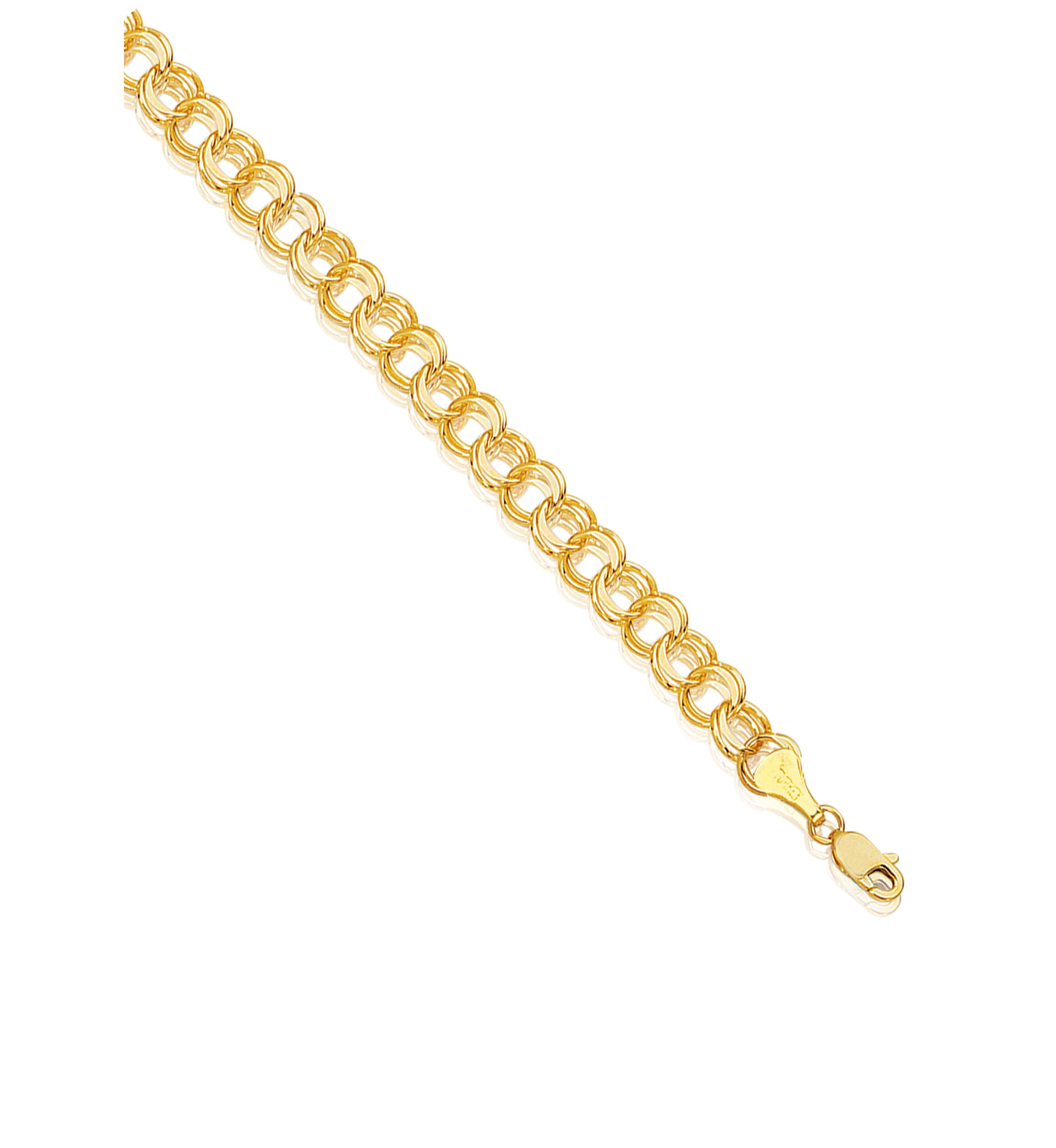 14k Yellow Gold Charm Link Bracelet