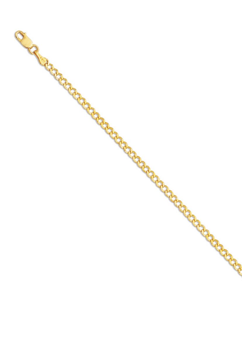 14k Yellow Gold Curb Link Anklet