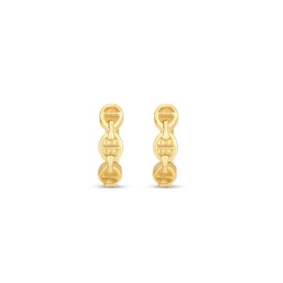 14K Yellow Gold  Mariner Huggie Earring