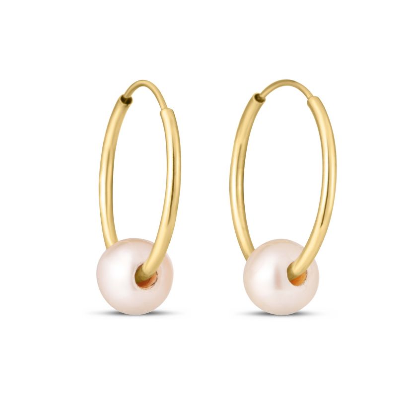 14Ky Fresh Water Pearl Endless Hoop