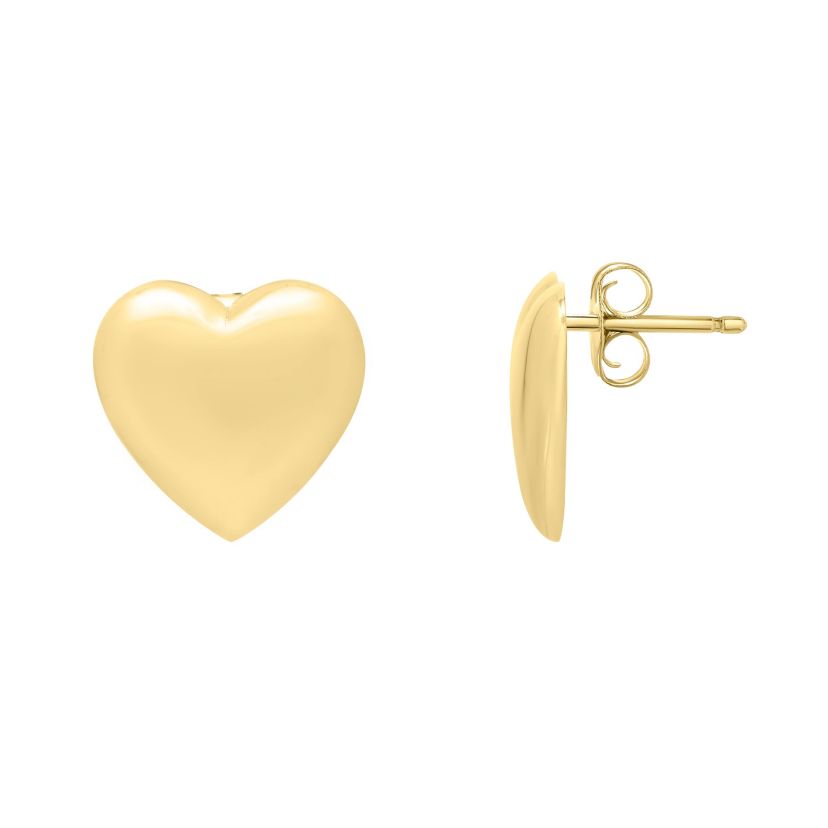 14KY HEART POST EARRING