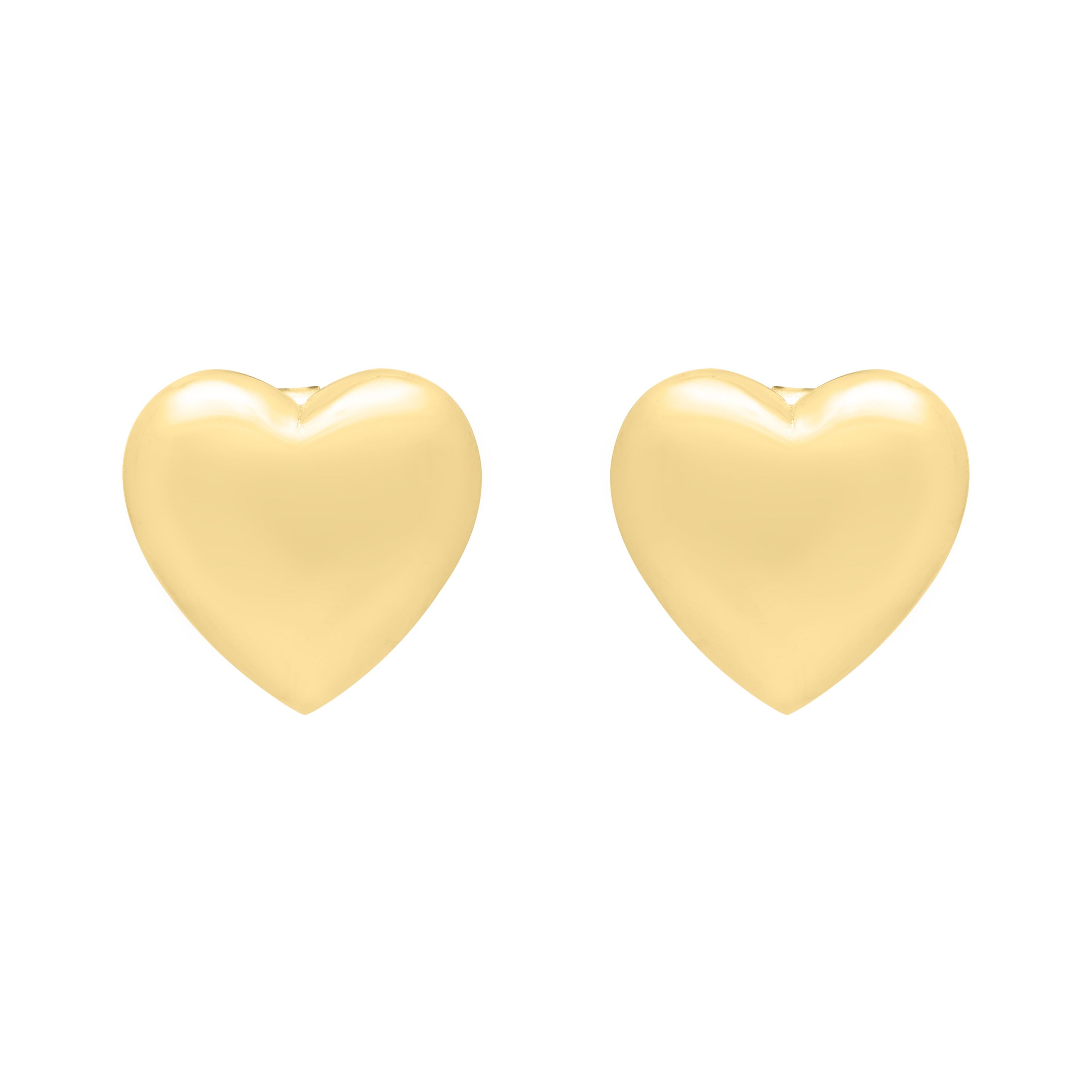 14KY HEART POST EARRING