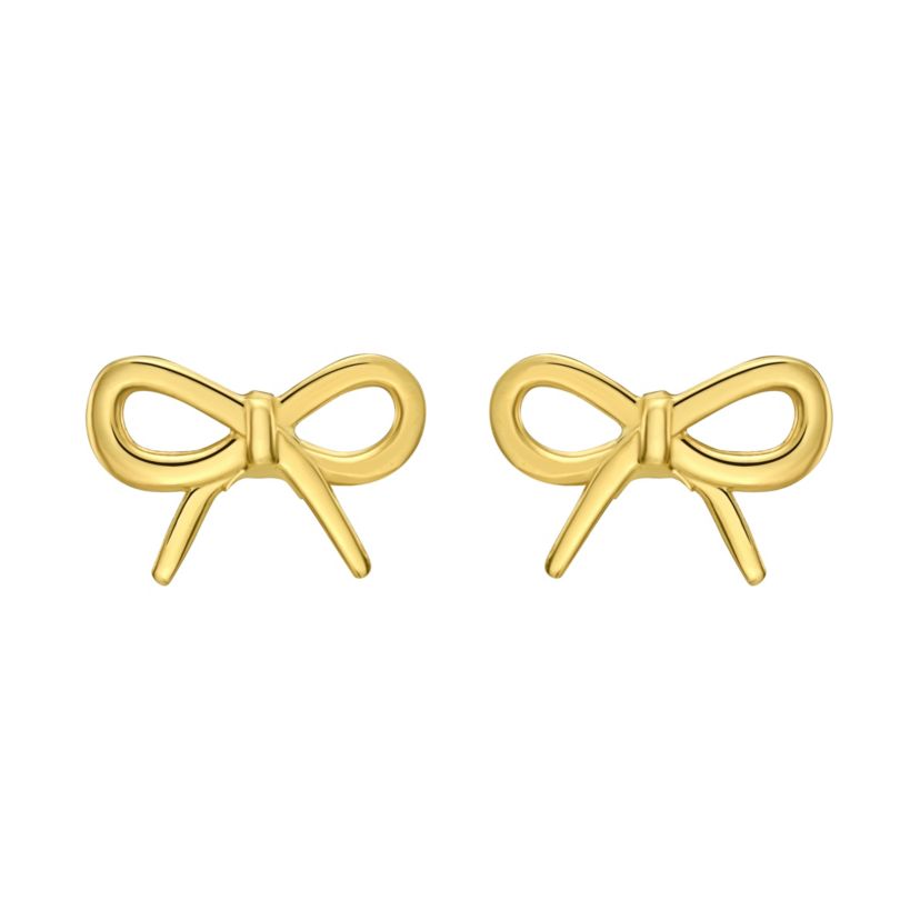 14K Bow Stud Earring w/ Push Back