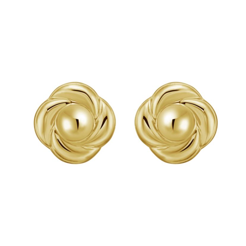 14K Small Rose Florette Post Earring w/ Push back Clasp