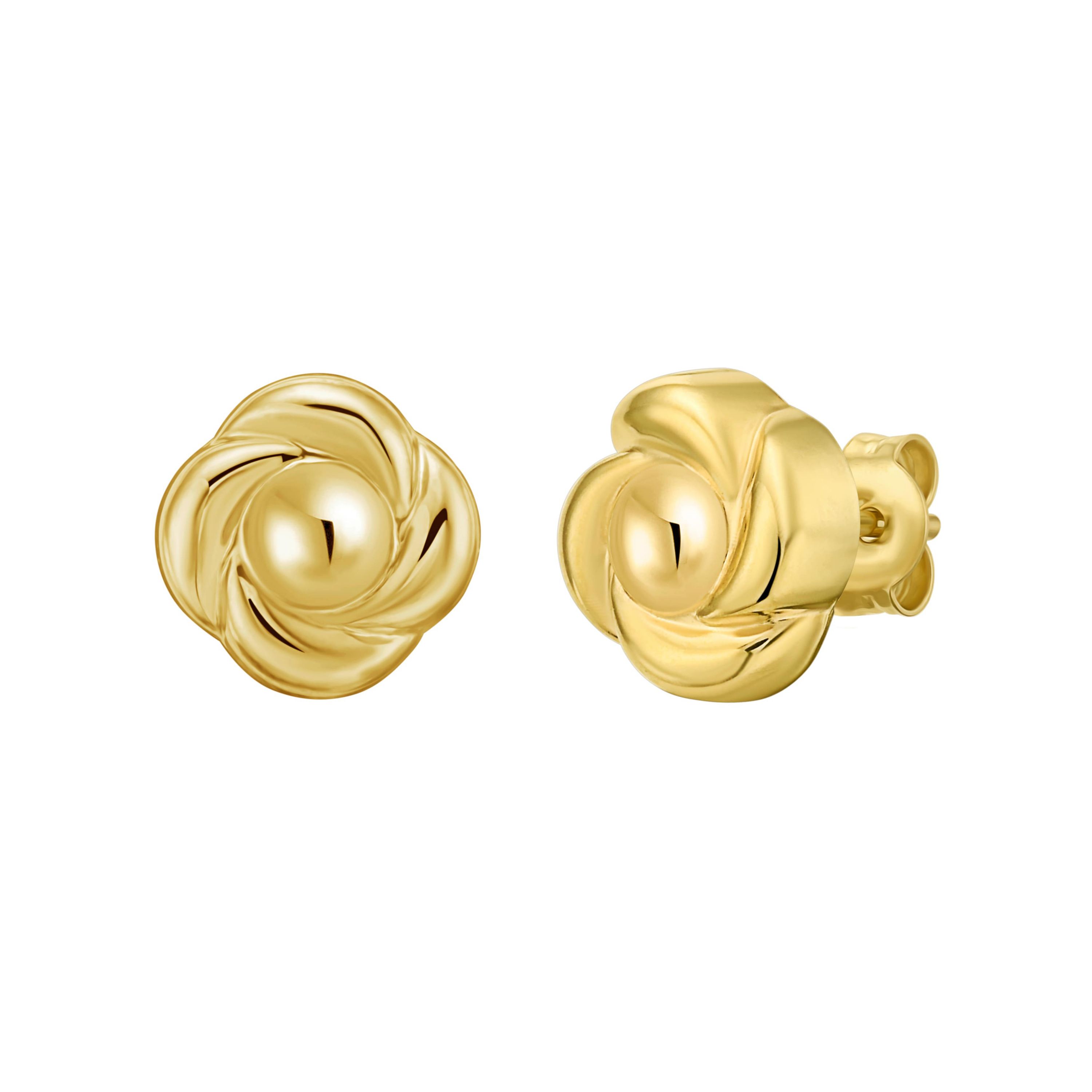 14K Small Rose Florette Post Earring w/ Push back Clasp