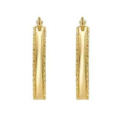 Belk & Co 14KT DC Oval Hoop Earring Hinged Clasp