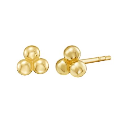 Belk & Co 14KT Triple Bead Post Earring Back Clasp